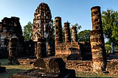 Thailand, Old Sukhothai - Wat Phra Pai Luang. The principal viharn in front of the prang. 